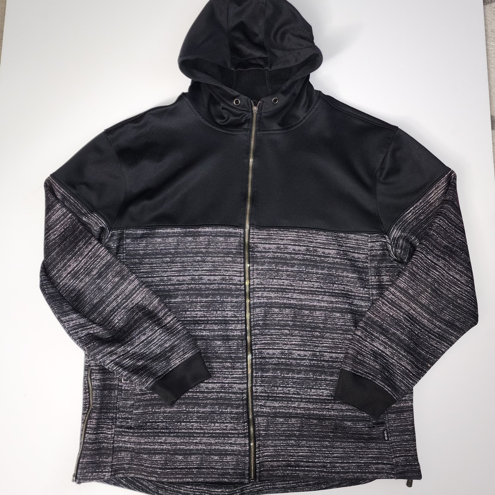 Champ Sports CSG Black and Gray zip up hoodie mens size XXL